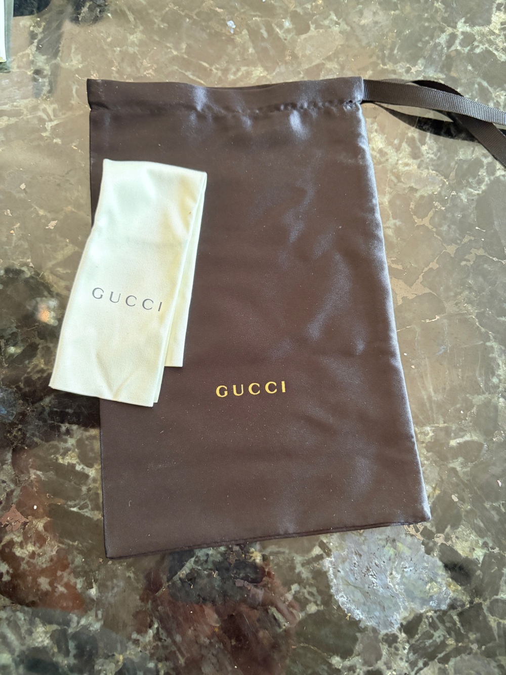 Gucci Brown Dust Bag with Cream sunglass cloth